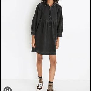 Madewell denim puff sleeve shirt dress
